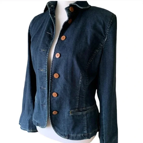 Lauren Ralph Lauren size 6 Peplum Denim Jacket - Picture 2 of 16